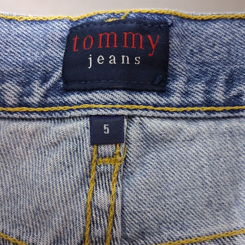 Vintage Tommy Jeans Hand-Painted Patriotic USA Embellished Denim Shorts Size 5 - Picture 10 of 10
